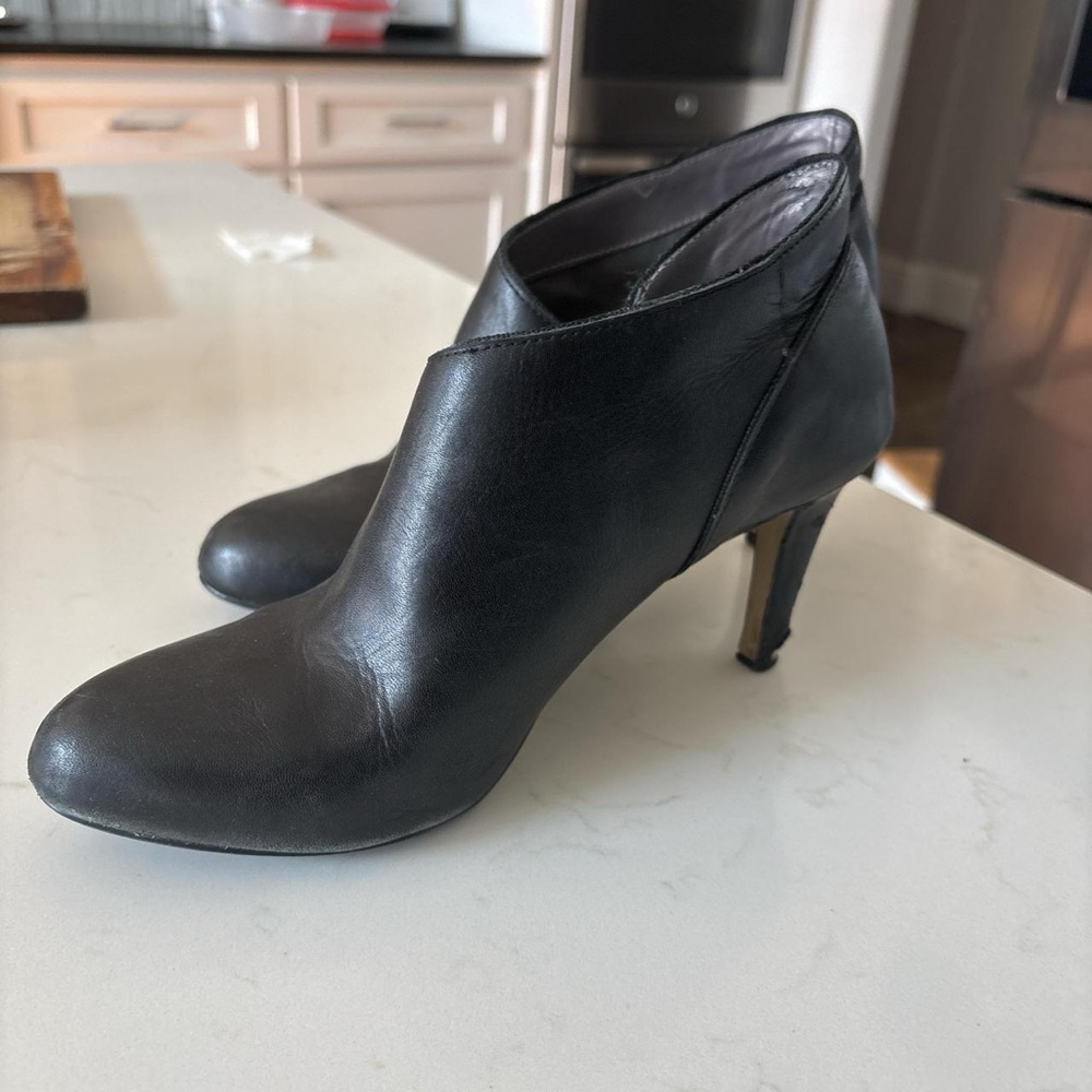 black leather ankle boots